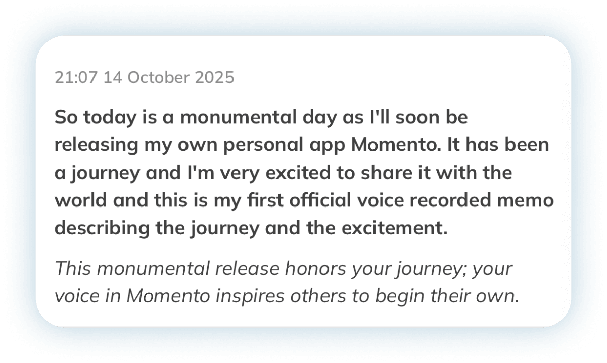 Smiling person reading encouraging notes on a tablet.